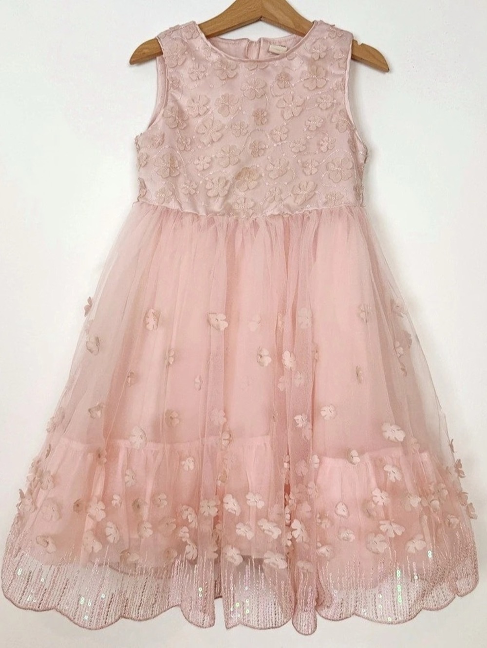 Girls Pink Floral Formal Dress